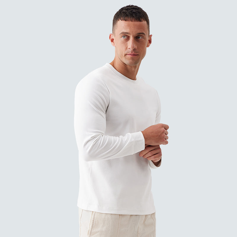 _FRESH Stain-Repel Long Sleeve Tee - White