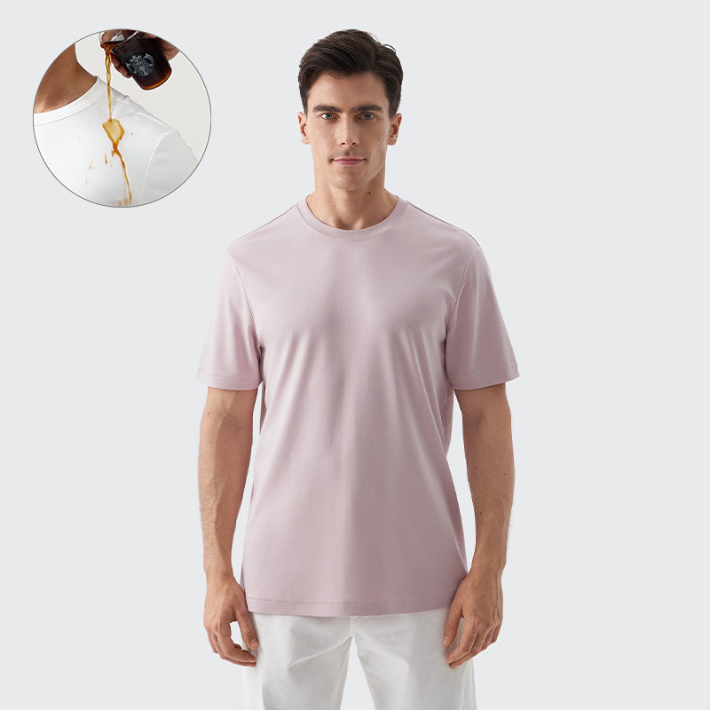 _FRESH Stain-Repel Relaxed Tee - Pink Gray