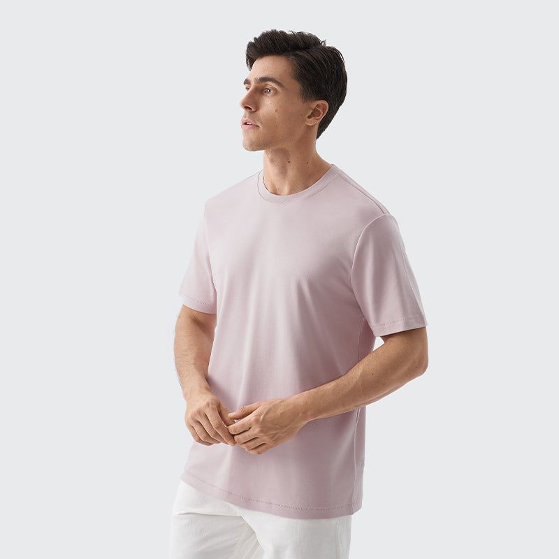 _FRESH Stain-Repel Relaxed Tee - Pink Gray