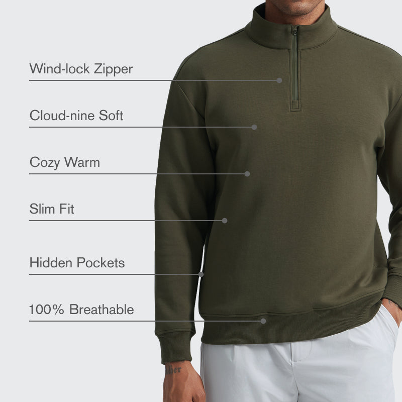 _COZY 1/4 Zip - Moss